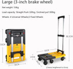Foldable Hand Trucks with Wheels Portable Trolley Carts for Luggage & Goods Compact Utility Carts for Delivery & Home Use Lightweight Folding Carts