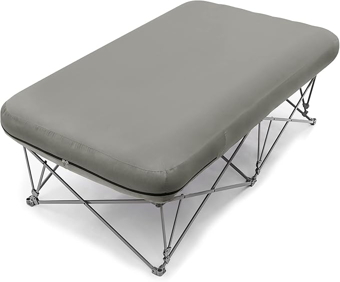 KAMPKEEPER Camping Cot,Camping Cots for Adults,Folding Camping Cot with Inflatable Air Mattress and Carry Bag,for Outdoor Travel Camp Beach Vacation (not Included The Airpump)