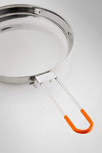 GSI Outdoors Glacier Stainless Steel Base Camper - Large - 3 Pieces Cookset - Compact, & Durable Pot Pan for Camping