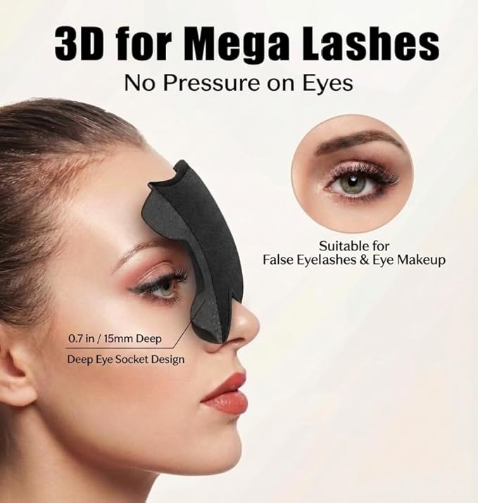 Weighted Eye Mask for Sleeping 2 Pack: Gentle Pressure Blackout Sleep Mask with 3D Contoured Cups, Zero Eye Pressure Sleep Mask for Lash Extensions, Memory Foam Travel Mask, Black Purple