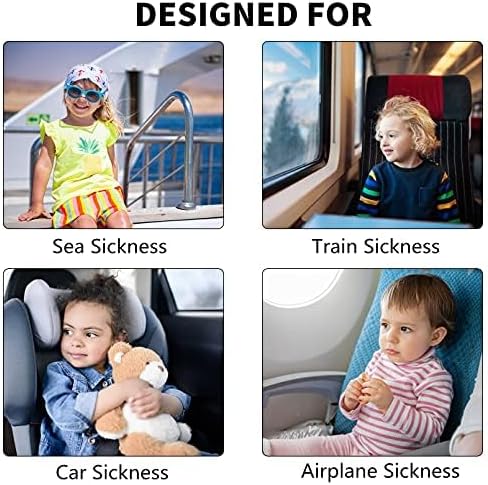 Motion Sickness Bands for Kids, Travel Sickness Relief Wristbands, Anti-Nausea Wristbands for Car Sickness(Pink and Blue)