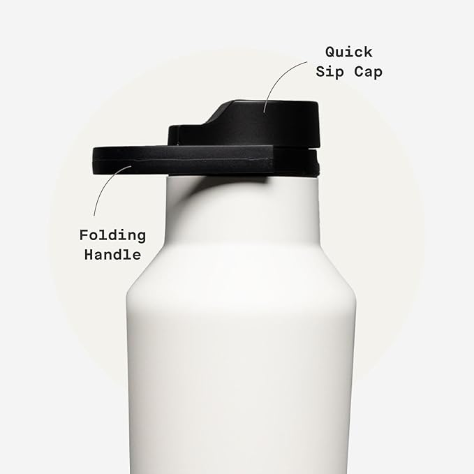 Corkcicle Sport Canteen - Keeps Drinks Cold 25 Hours - Stainless Steel Water Bottle - Triple-Insulated - Spill-Proof - Summer Drinkware Gift - Keeps Drinks Ice Cold - 20 oz - Dune