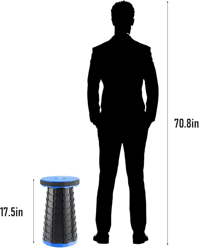 Upgraded Foldable Stool Thickened Set of 2, Portable Collapsible Stool Retractable Stool, Foldable Portable Collapsible Chair for Fishing, Hiking Tours, BBQ, Parties, Outdoor Activities (Blue)