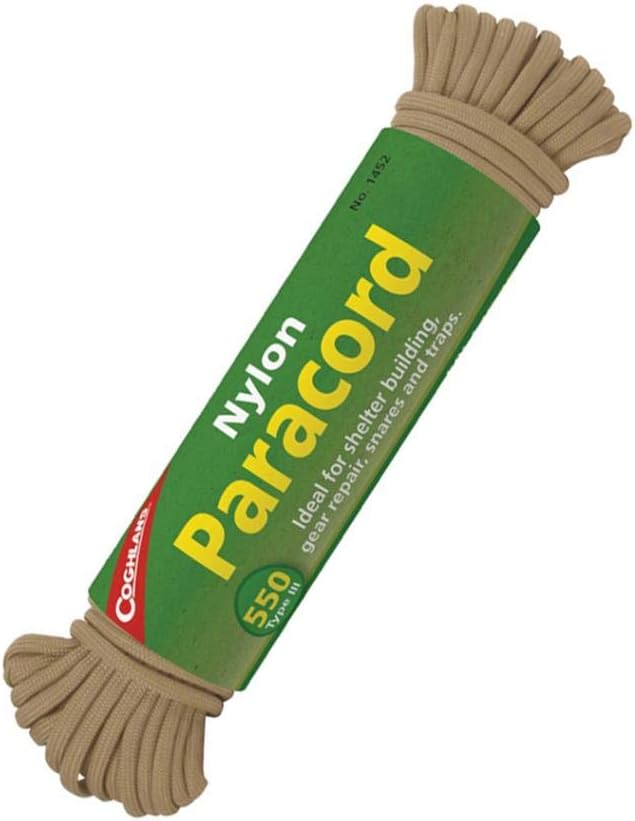 Coghlan's 50 ft Nylon Paracord - Type III 550 Survival Rope with 7 Core Strands, 550 lbs Break Strength - Versatile Outdoor Gear for Camping, Shelter, Repair, and Emergency Preparedness