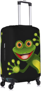 Travel Luggage Cover Suitcase Protector, Merry Green Frog Cute Animal Washable Elastic Stretchy Anti-scratch Luggage Sleeve with Concealed Zipper for Spinner Wheeled Suitcase Fits 29-32 Inch Luggage