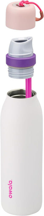 Owala FreeSip Twist Insulated Stainless Steel Water Bottle with Straw for Sports and Travel, BPA-Free, 18-oz, Pink/Purple (Dreamy Field)