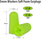 Mack’s Snore Blockers Soft Foam Earplugs, 50 Pair – 32 dB High NRR, 37 dB SNR – Comfortable Ear Plugs for Sleeping, Snoring, Loud Noise and Travel (Pack of 2)