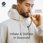 Full Zip Hoodie – Inflatable Built-in Travel Pillow – Comfortable Rest On-The-Go – Perfect for Airplane and Trips