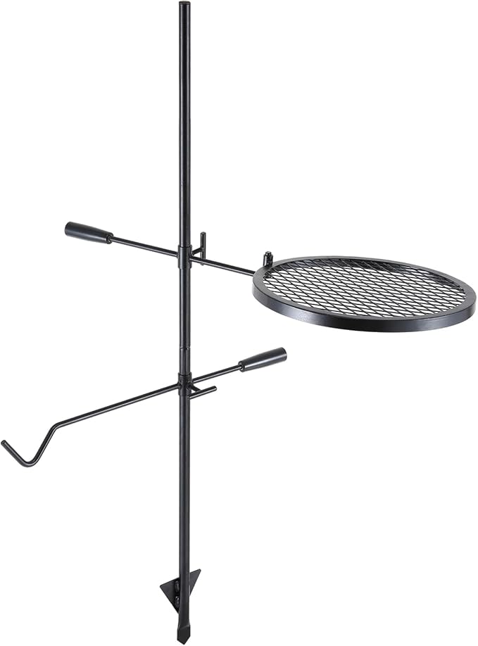 VEVOR Swivel Campfire Grill, Fire Pit Grill Grate over Fire Pits, Heavy Duty Steel Grill Grates, 360° Adjustable Open Fire Outdoor Cooking Equipment, Portable Camp Fire Racks for Camping Outdoor BBQ