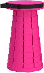 ALEVMOOM Portable Telescoping Collapsible Stool with Cushion & Bag, Retractable Folding Stool for Adults, Lightweight But Sturdy Capacity 440 lbs for Camping Fishing Hiking BBQ