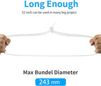 Armpow 32 inch White Zip Ties Heavy Duty 30 PCS, 200LBS Ultra Exclusive Strong Plastic Wire Ties, Large Cable Ties Extra Long Tie Wraps, Indoor and Outdoor UV Resistant
