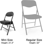 Mini Padded Folding Chairs, Garage Stool, Portable Camping Chair with Cushion, Lightweight Lawn Chair, for Outdoor Sports Events, Patio, Fishing, Hiking, Hunting, Picnic, Beach (Black 2 Pack)