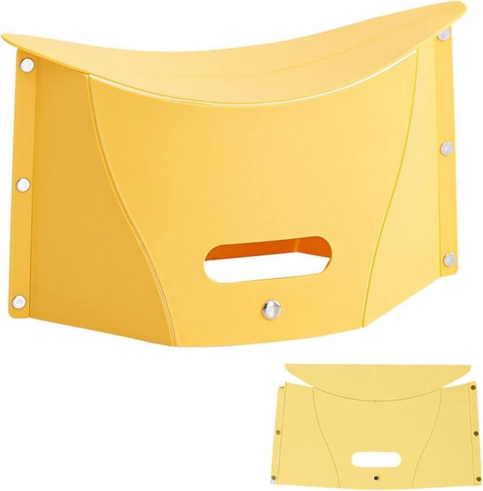 Folding Portable Camping Hiking Stool, Lightweight Collapsable Foldable Chair for Travel Gathering BBQ Subway Library Backpacking Outdoor Ultralight Mini (Yellow)