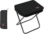 THE LIMIT Mini Folding Stool with Carry Bag, Lightweight Outdoor Stool for Travel, Hiking, BBQ, Fishing, Leisure (Black)