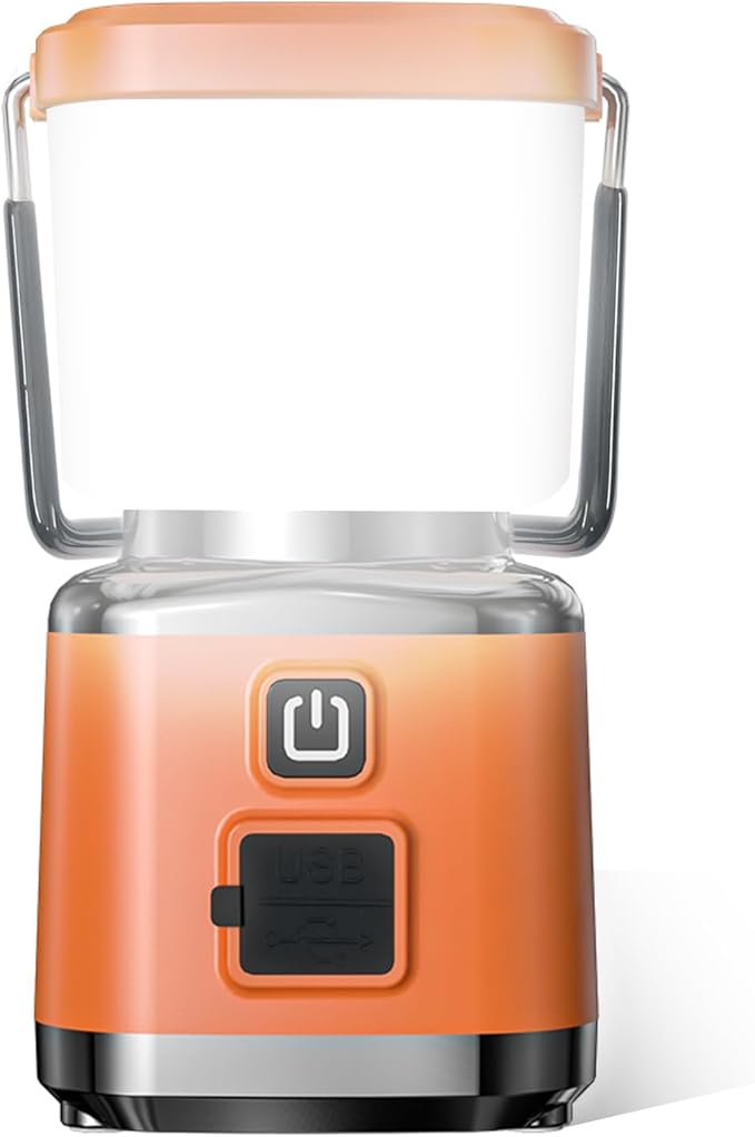 LED Camping Lantern Rechargeable, Allspark LED Lantern Flashlight,1000LM, 4 Light Modes, IPX4 Waterproof,Emergency Light for Home Power Outages, Hurricane, Storm,Outdoor Hiking(Orange)