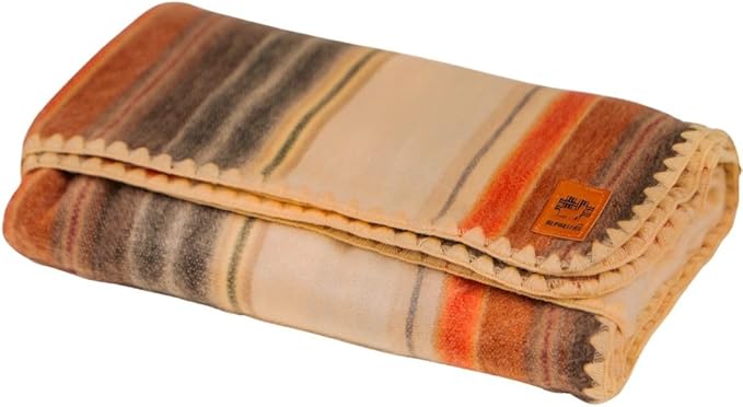 Alpaca Wool Blanket - Queen Size Bed Blanket - Alpaca Throw - Best Gift & Warm Throw, Lightweight, Couch or Camp- Outdoor - 87 x 64 inches (Light Brown)