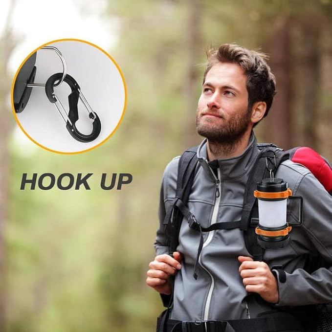 Camping Lantern Rechargeable , Alpswolf Camping Flashlight 4000 Capacity, 6 Modes, IPX4 Waterproof, Led Lantern for Camping, Hiking, Outdoor Recreations Orange 2 Pack