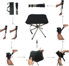 LIBOSULV Folding Camping Stool, Retractable Camping Chair, Super Compact, for Travel, Hiking, Gathering, Barbecue, with Carry Bag, Storage Size 11.61"x2.56"x2.56"