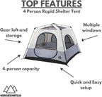 Caddis Rapid 4/6-Person Pop Up Tent for Easy Setup, 4/6 Person Capacity for Camping, by Caddis Sports Inc.