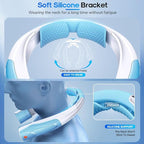 Hands-Free Portable Neck Fan - 6000mAh High Capacity Battery, USB Dual Port Fast Charging, Ultra-Quiet 6 Speeds Cooling Air, 360° Airflow for Outdoor, Indoor, Office, Travel - Blue