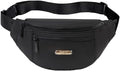 Fanny Packs for Men Women, Fashion Waterproof Waist Packs for Travel Walking Running Cycling Black