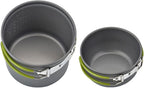 Camping Cookware Mess Kit Backpacking Pot Gear Camping Cooking Pots and Pans Set Camp Kitchen Equipment Accessories Green