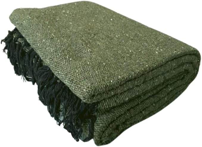 Open Road Goods Solid Color Mexican Yoga Blanket – Large Handwoven Throw for Yoga, Beach, Camping or Home – Soft and Durable Cotton Blend