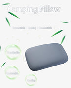 Camping Pillow, Small Pillows for Chair, Memory Foam Travel Pillow for Sleeping with Cool & Breathable Washable Cover Ideal for Travel, Hiking, Airplane and Car - Dark Grey