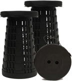 Collapsible Stool Chair 2PCS, Max 660lb Upgraded Folding Stool, Lightweight, Sturdy, Adjustable, Portable, Foldable Seat Stools for Outdoor Camping Fishing Hiking BBQ