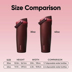 Owala FreeSip Sway Insulated Stainless Steel Water Bottle with Two-Way Spout, Built-In Straw and Bucket Handle, Made for Travel, School, and Sports, 30oz, BPA Free, Leak Proof, Black Cherry