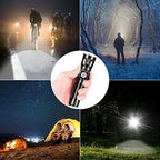 Tactical Flashlight Rechargeable, High Lumens Led Flashlights Handheld-Magnetic Base, Super Bright, Zoomable, Water-Resistance, 4 Modes, Powerful Flash Light for Camping, Hiking and Emergence
