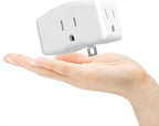 ETL Listed 3 Prong to 2 Prong Grounded Adapter, FiiMan 3 Pin to 2 Pin Polarized Plug Extender Power Strip Triple Outlet Converter, 3-Sided Outlets Wall Plug Splitter for Household Appliances,White(1)