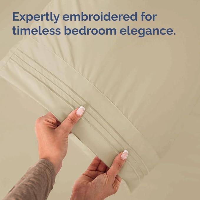 King Pillow Cases Set of 2 - Ultra Soft Hotel Quality Pillowcase Covers - Luxury Comfy Cozy Bedding for Women, Men, Kids & Teens - Machine Washable Pillow Protectors - 2 Pieces Set - King Size Cream