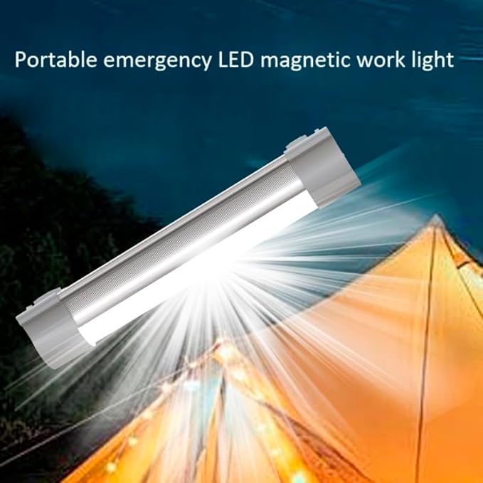 LED Tube Camping Light,5 Lighting Modes, Multifunctional Rechargeable Magnetic Work Light for Hiking, Home, Outdoor Night Fishing (LLQ20-1)