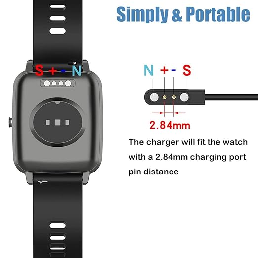 2-Pack VeryFit Smartwatch Charger, Magnetic Charging Cable for IDW26 25 23 21 19 17 16 15 13, SKG V7 Pro R8, Umidigi Uwatch 3S 3 2S 2 / Urun Smartwatch