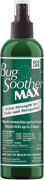 Bug Soother MAX - Natural Gnat, Tick, and Mosquito Repellent, 8 fl oz Bug Spray Deterrent - DEET-Free Safe for Adults and The Environment - Made in USA