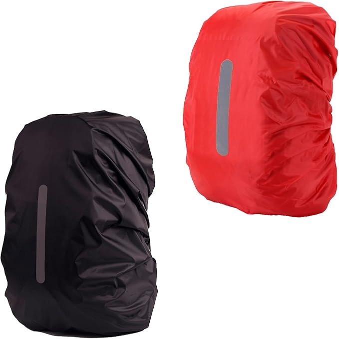 2 Pack Waterproof Rain Cover for Backpack, Backpack Rain Cover with Reflective Strip，Rucksack Rain Cover for Bicycling/Hiking