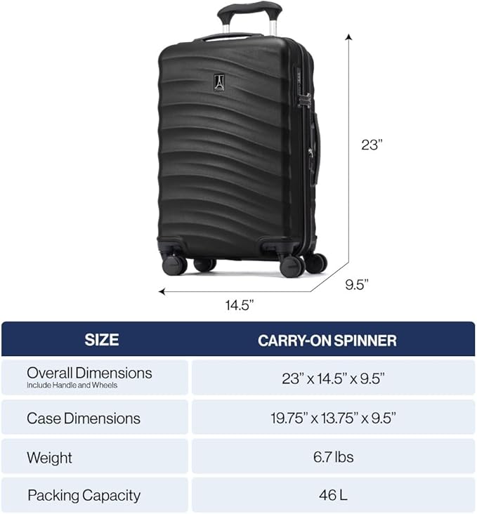 Travelpro Maxlite Air V2 Hardside Expandable Carry on Luggage, 8 Spinner Wheels, Lightweight Hard Shell Suitcase, TSA lock, Ensign Blue, Carry On 20-Inch