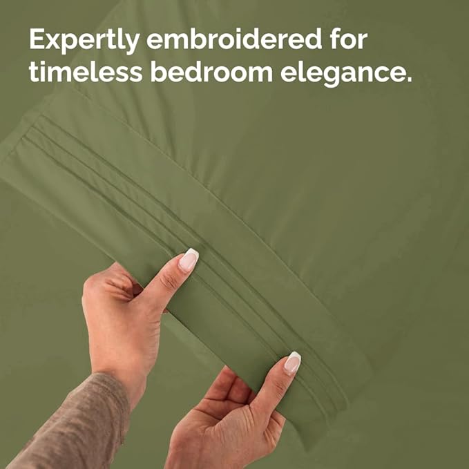 King Pillow Cases Set of 2 - Ultra Soft Hotel Quality Pillowcase Covers - Comfy Cozy Bedding for Women, Men, Kids and Teens - Machine Washable Pillow Protectors - 2 Pieces Set - King Size Sage Green