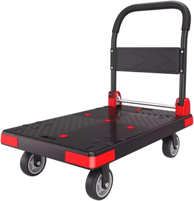 HeavyDuty Folding Flatbed Trolley Cart with Swivel WheelsPortable Hand Truck for Office Moving & TransportEasy Push Cart for Home Warehouse and Garden Use
