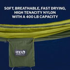 ENO DoubleNest Hammock - Lightweight, Portable, 1 to 2 Person Hammock - for Camping, Hiking, Backpacking, Travel, a Festival, or The Beach - Olive/Melon