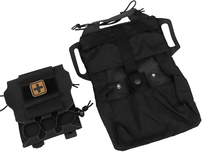 SABADO Rapid/Quick Deploy First Aid Kit Pack Tactical IFAK Pouch Two-Piece System Med Roll Carrier Hypalon Handle Outdoor Sport Hunting Bag