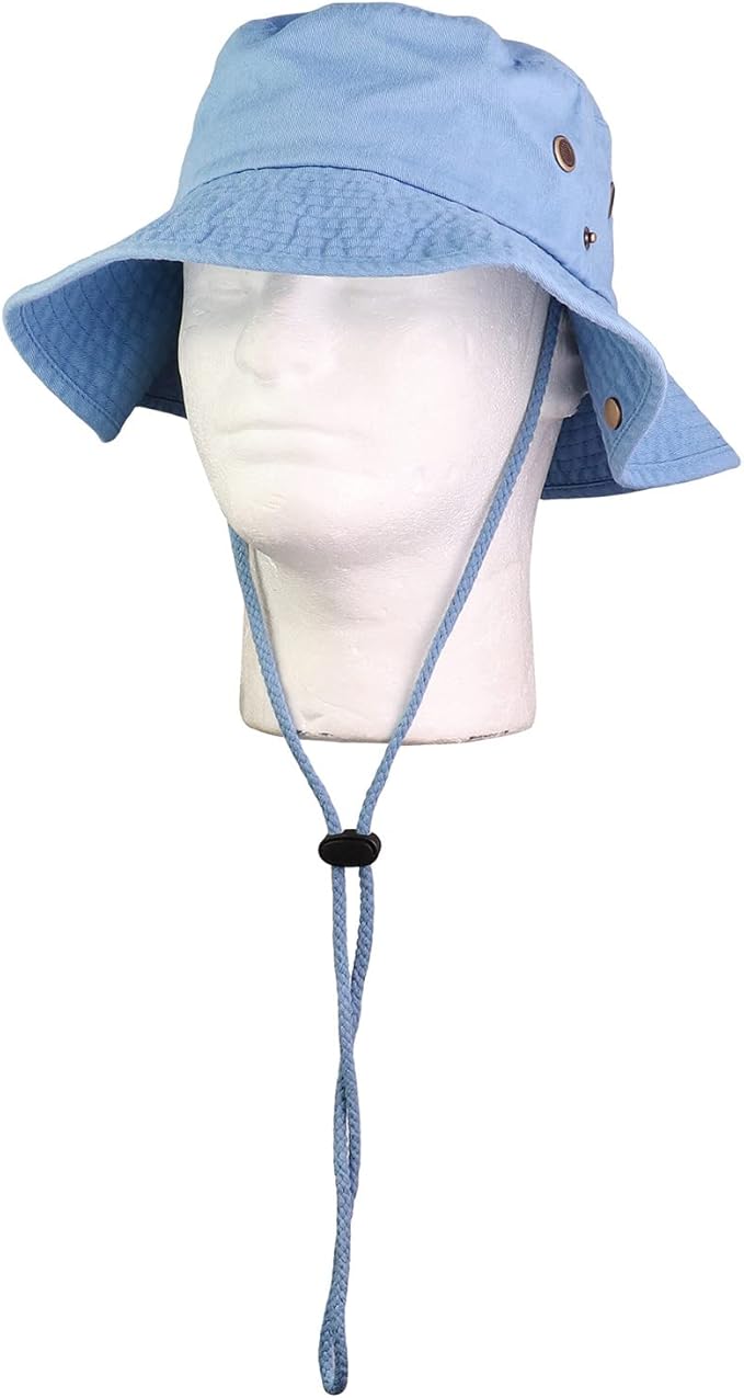 Wide Brim Hiking Fishing Safari Boonie Bucket Hats 100% Cotton UV Sun Protection for Men Women Outdoor Activities