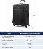 Travelpro Maxlite 5 Softside Expandable Luggage with 4 Spinner Wheels, Lightweight Suitcase, Men and Women, Slate Green, Checked-Medium 25-Inch