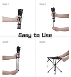 Ultra-Lightweight Stainless Steel Folding Camping Stool - Compact Portable Backpacking Stool with Carry Bag Supports 240 lbs 12.6” Folded Size for Hiking Travel Outdoor Events