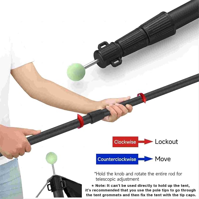 SAN LIKE Telescoping Tarp Poles Tent Poles, 96" Aluminum Canopy Poles Extendable Pole for Awning Shelter Camping Backpacking Hiking Picnic, Set of 4