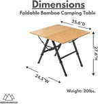 Foldable Bamboo Patio Table for Indoor/Outdoor Use (Made by Caddis Sports)