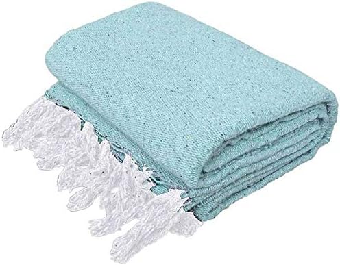 Open Road Goods Solid Color Mexican Yoga Blanket – Large Handwoven Throw for Yoga, Beach, Camping or Home – Soft and Durable Cotton Blend