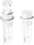 Power Strip Pop up Outlet for Countertop,PD 65W USB C,4 USB Ports,4 Outlets Tamper Resistant,Flush Mount,Space Saver Recessed Receptacle,ETL Listed (White, 6FT_4 Outlets_65W USB)