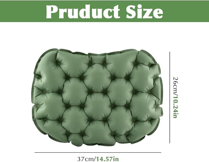 Inflatable Seat Cushion, Pump Up Lightweight Portable Airplane Seats Pad, Waterproof Chair Pad,Pressure Relief Seat Cushion for Long Flights Stadium Camping Office Trave